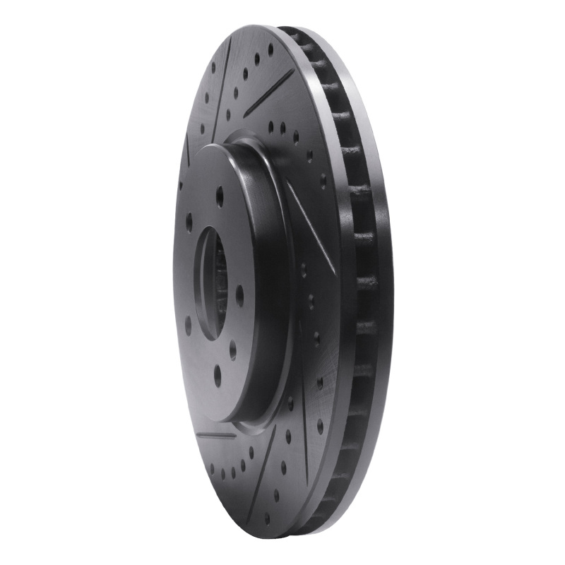 Cadillac STS Brake Rotor (1) - Front Left - R1 Concepts - Drilled & Slotted - Black - `09-`11